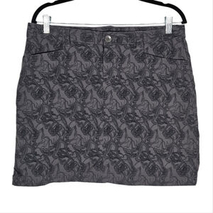 Eddie Bauer Gray Floral Skirt with Shorts Size 8